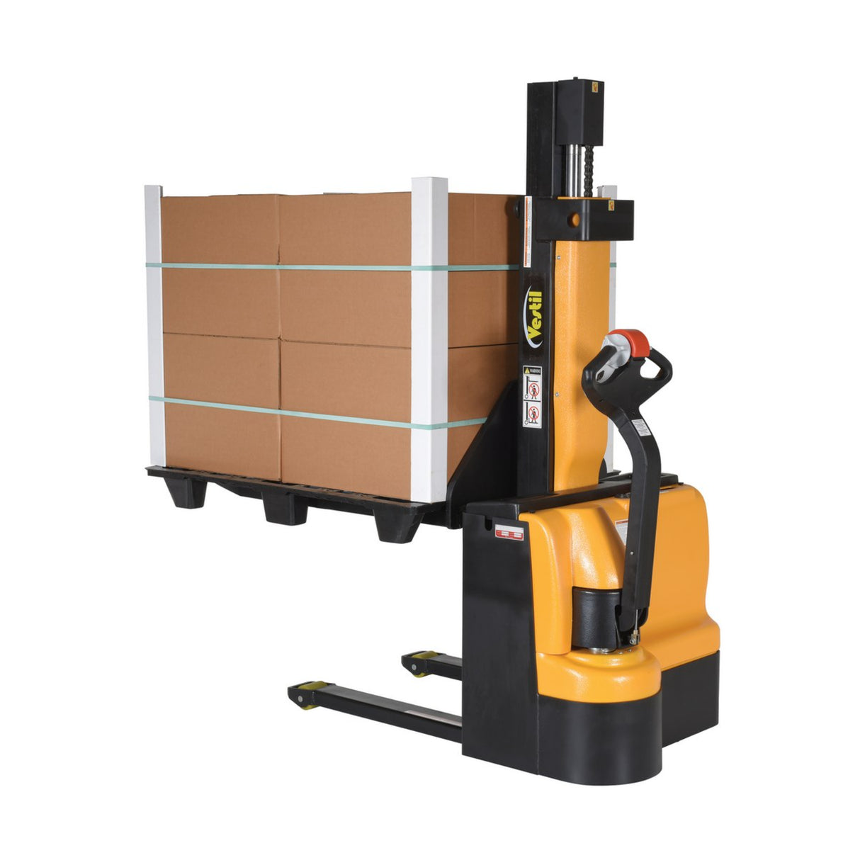 Vestil SNM Narrow Mast Stacker, Fully Powered Drive & Lift | 2,500 lb Capacity, 90" Lift, Adjustable or Fixed Forks