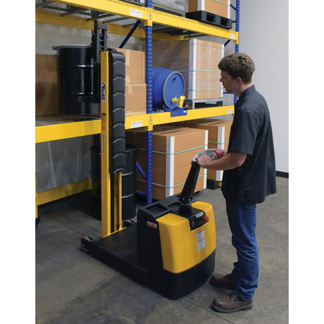 Vestil S-CB-NM-60 Counter-Balanced Narrow Mast Powered Stacker | 600 lb Capacity, 60" Lift, 17 Quick-Change Attachments Available