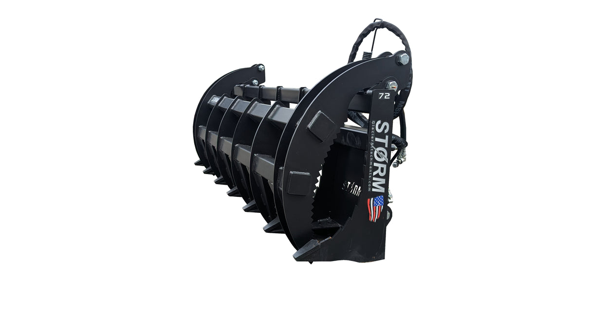 Glacier Attachments - Storm 72" HD Rake/Brush Grapple (2 Cylinder)