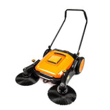 Sanitmax RT980S Manual Push Floor Sweeper 38" with Triple Brushes & Air Filter Dust Control