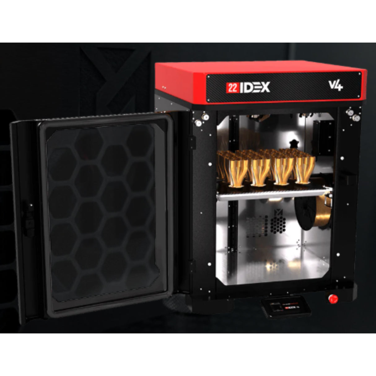 Vision Miner 22 IDEX v4 High-Temperature Industrial 3D Printer – Dual 500°C IDEX Extruders, 100°C+ Heated Chamber, 350×350×450mm Build, for PEEK, ULTEM & PPSU