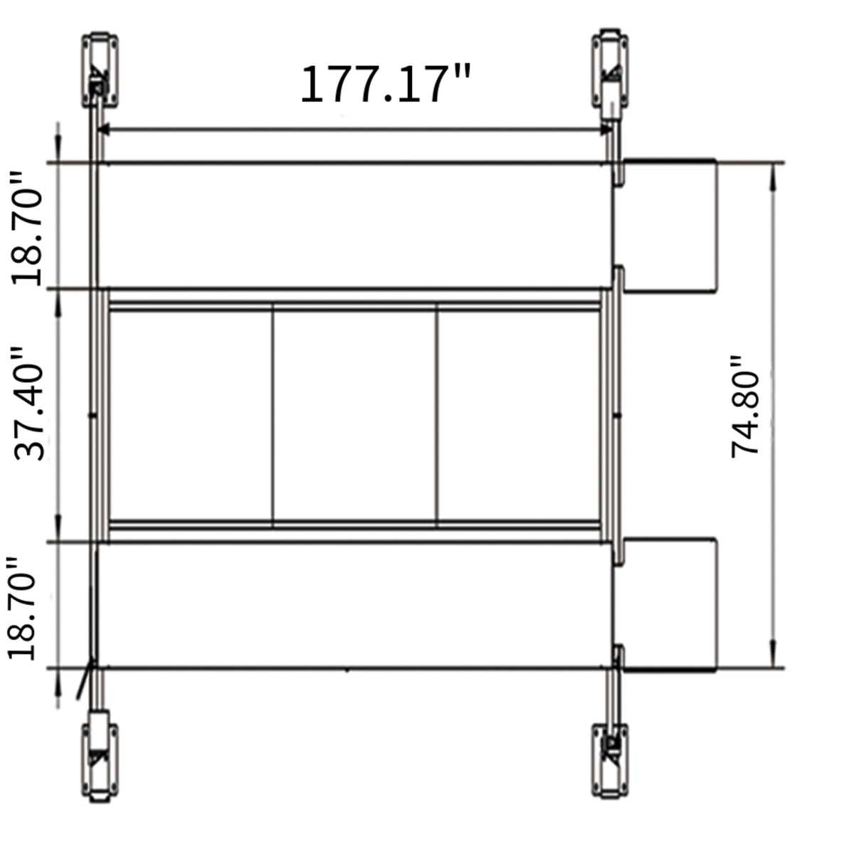 Fortisky FL-90PL 4-Post Parking Lift — 9,000 lb Drive-On Storage and Service Lift