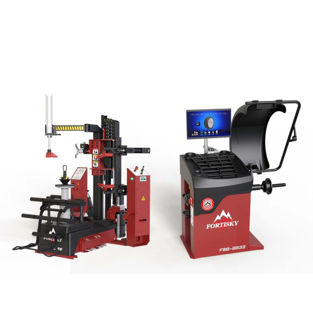 Fortisky Leverless Center Post Tire Changer Fully Automatic Combo T8-8833