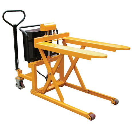 Vestil TAL Tote-A-Load — Open-Design Foot Pump or DC Powered Tote Lifter for Workstation Operations