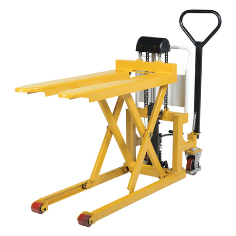 Vestil TAL Tote-A-Load — Open-Design Foot Pump or DC Powered Tote Lifter for Workstation Operations