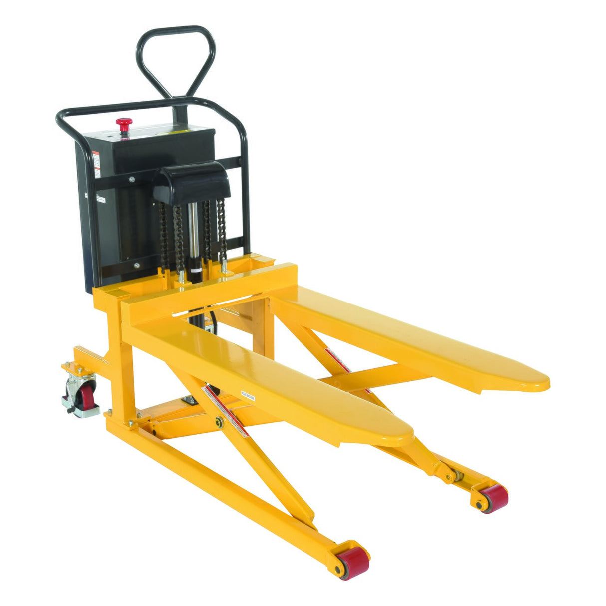 Vestil TAL Tote-A-Load — Open-Design Foot Pump or DC Powered Tote Lifter for Workstation Operations