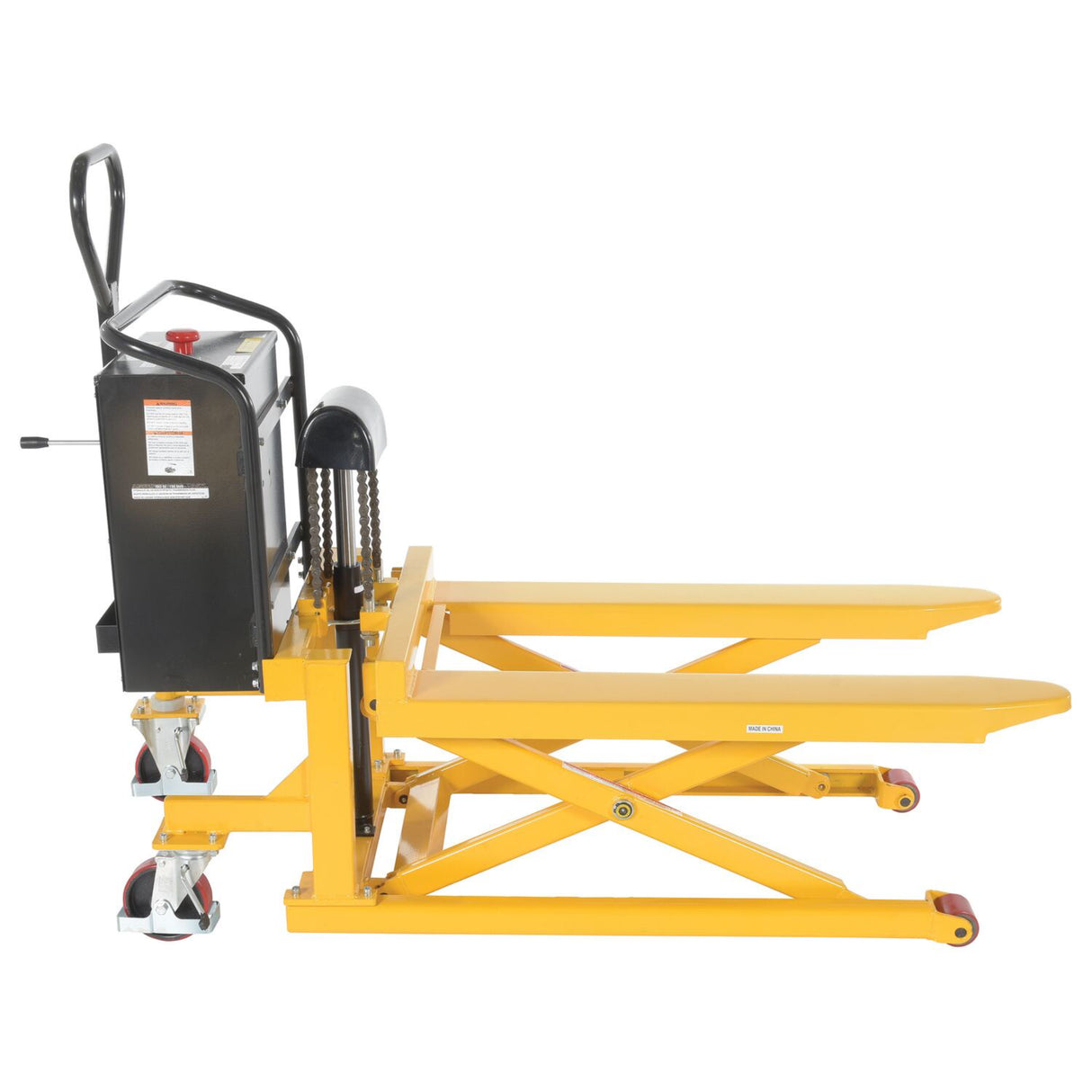 Vestil TAL Tote-A-Load — Open-Design Foot Pump or DC Powered Tote Lifter for Workstation Operations