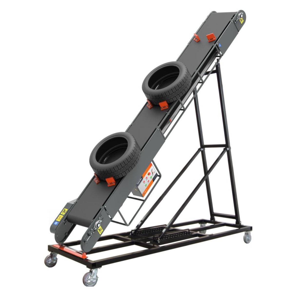 Martins Industries Mobile Dolly/Stand for 15′ & 18′ Tire Conveyors (TC-STAND-1518) – Wheeled Steel Stand for TC-15 & TC-18