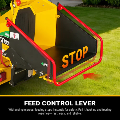 MechMaxx - 35HP 1000cc ZONSEN Gas Powered Commercial Wood Chipper with Hydraulic Feed System, 8” Capacity, Electric Start CROBA TX1000
