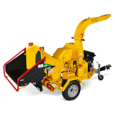 MechMaxx - 35HP 1000cc ZONSEN Gas Powered Commercial Wood Chipper with Hydraulic Feed System, 8” Capacity, Electric Start CROBA TX1000