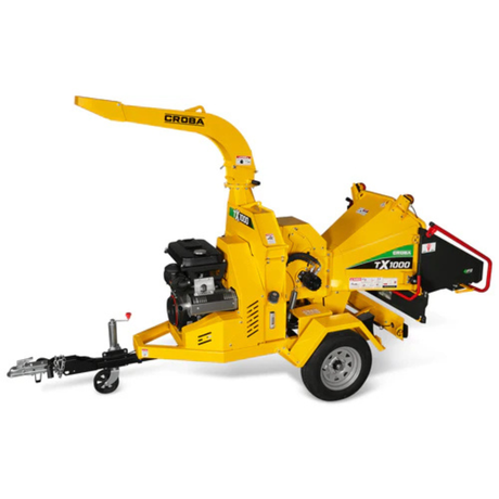 MechMaxx - 35HP 1000cc ZONSEN Gas Powered Commercial Wood Chipper with Hydraulic Feed System, 8” Capacity, Electric Start CROBA TX1000
