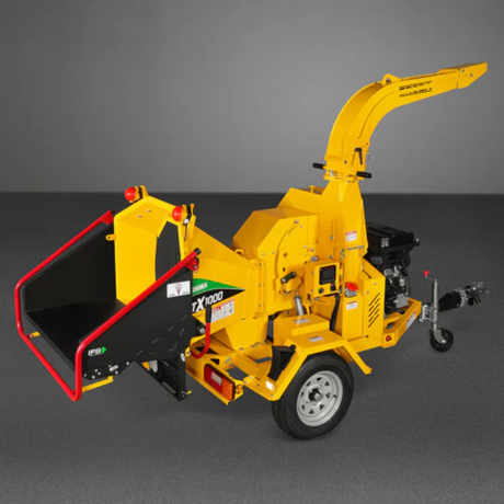 MechMaxx - 35HP 1000cc ZONSEN Gas Powered Commercial Wood Chipper with Hydraulic Feed System, 8” Capacity, Electric Start CROBA TX1000