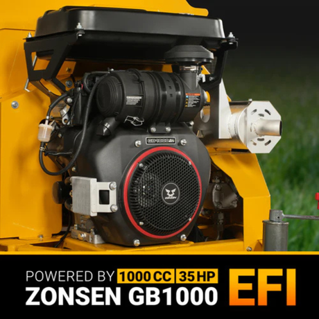 MechMaxx - 35HP 1000cc ZONSEN Gas Powered Commercial Wood Chipper with Hydraulic Feed System, 8” Capacity, Electric Start CROBA TX1000