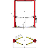 AMGO OH-12S 12,000-lb Clear Floor Two-Post Lift