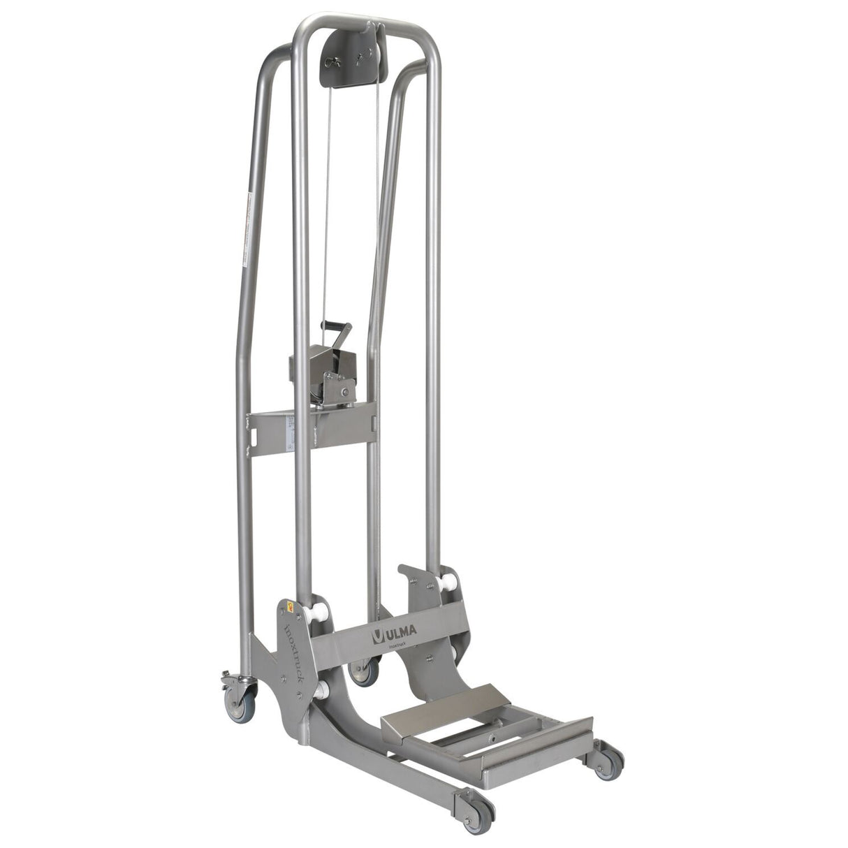 Vestil ULM-MS-220 Stainless Steel Manual Load Stacker | 304L Cradle Design, 220 lb Capacity, Sanitary Hand-Operated Lift