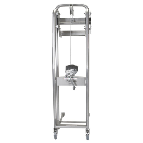 Vestil ULM-MS-220 Stainless Steel Manual Load Stacker | 304L Cradle Design, 220 lb Capacity, Sanitary Hand-Operated Lift