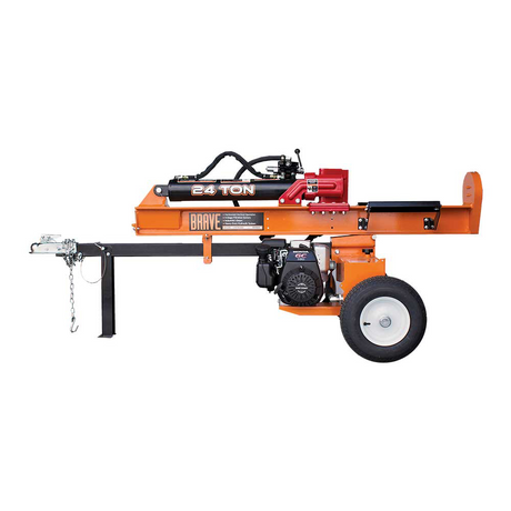 Brave Tow Behind Log Splitter 24-Ton Vertical/Horizontal Portable Gas with Honda GC160 Engine 160cc VH1724GC