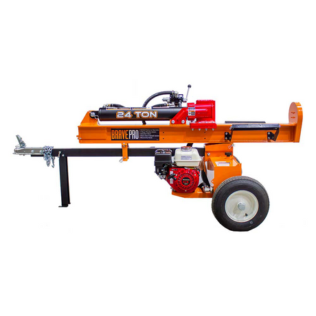 Brave Tow Behind Log Splitter 24-Ton Vertical/Horizontal Portable Gas with Honda GX160 Engine 160cc VH1724GX