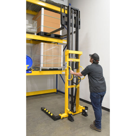Vestil VHPS-2000 Manual Hand Pump Stacker | 2,000 lb Capacity, Adjustable or Fixed Forks, 17" to 118" Lift Height Options