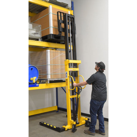 Vestil VHPS-2000 Manual Hand Pump Stacker | 2,000 lb Capacity, Adjustable or Fixed Forks, 17" to 118" Lift Height Options