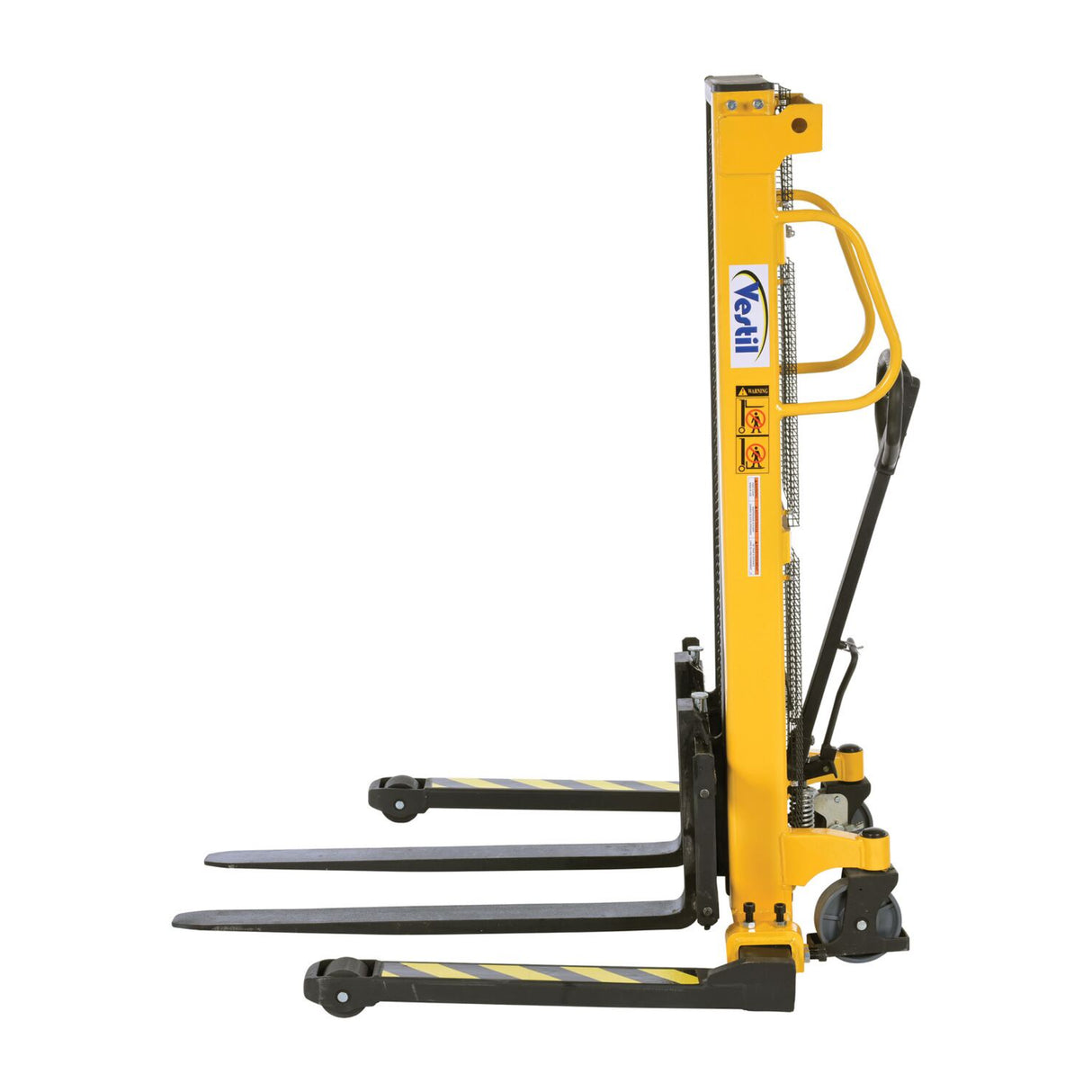 Vestil VHPS-2200-AA Premium Manual Hand Pump Stacker | 2,200 lb Capacity, 98.5" Lift Height, Dual Foot & Hand Pump Action