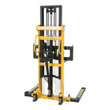 Vestil VHPS-2200-AA Premium Manual Hand Pump Stacker | 2,200 lb Capacity, 98.5" Lift Height, Dual Foot & Hand Pump Action