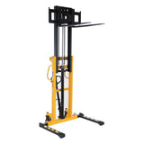 Vestil VHPS-2200-AA Premium Manual Hand Pump Stacker | 2,200 lb Capacity, 98.5" Lift Height, Dual Foot & Hand Pump Action