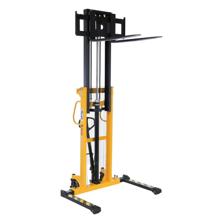 Vestil VHPS-2200-AA Premium Manual Hand Pump Stacker | 2,200 lb Capacity, 98.5" Lift Height, Dual Foot & Hand Pump Action