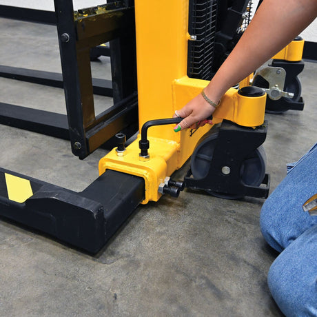 Vestil VHPS-2200-AA Premium Manual Hand Pump Stacker | 2,200 lb Capacity, 98.5" Lift Height, Dual Foot & Hand Pump Action