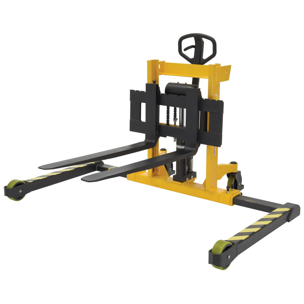 Vestil VHPS-3000-AA-17 Heavy-Duty Low Profile Manual Hand Pump Stacker | 3,000 lb Capacity, 17" Lift Height, Adjustable Forks