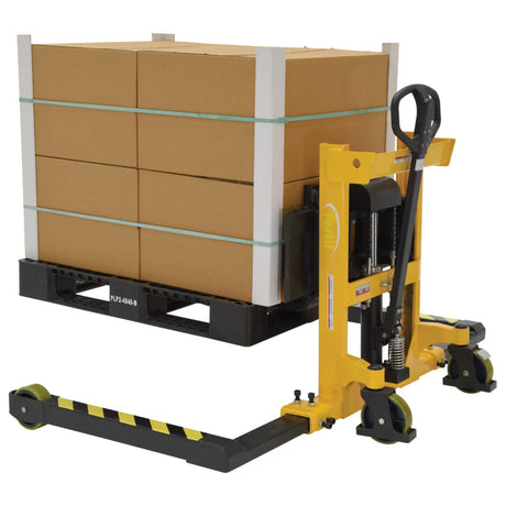 Vestil VHPS-3000-AA-17 Heavy-Duty Low Profile Manual Hand Pump Stacker | 3,000 lb Capacity, 17" Lift Height, Adjustable Forks