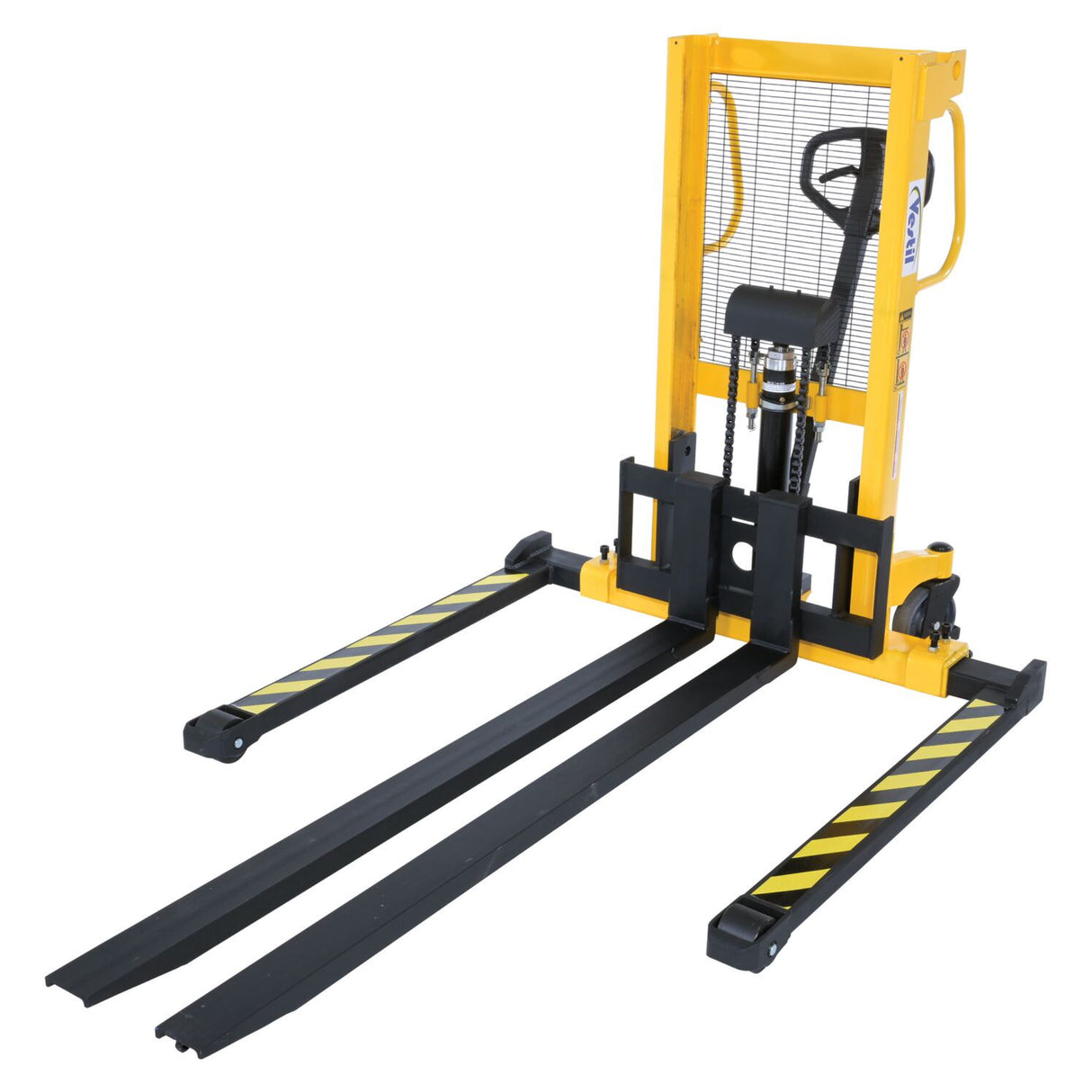 Vestil VHPS-550-AA-F72 Long Fork Specialty Manual Hand Pump Stacker | 72" Extended Forks, 550 lb Capacity for Long & Oversized Loads
