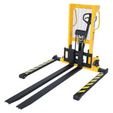 Vestil VHPS-550-AA-F72 Long Fork Specialty Manual Hand Pump Stacker | 72" Extended Forks, 550 lb Capacity for Long & Oversized Loads