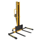 Vestil VHPS-NM-1000 Narrow Mast Manual Hand Pump Stacker | 1,000 lb Capacity, 62" Lift, Adjustable or Fixed Forks for Tight Aisles