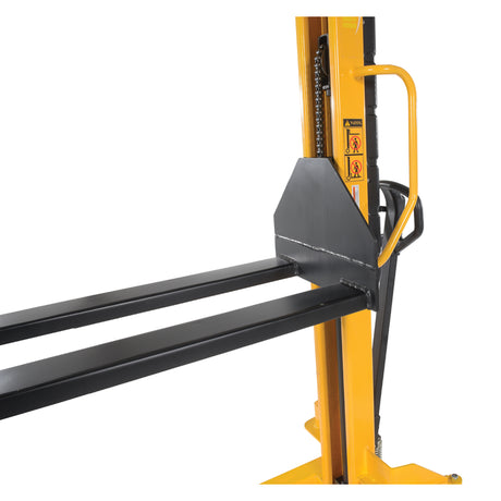 Vestil VHPS-NM-1000 Narrow Mast Manual Hand Pump Stacker | 1,000 lb Capacity, 62" Lift, Adjustable or Fixed Forks for Tight Aisles