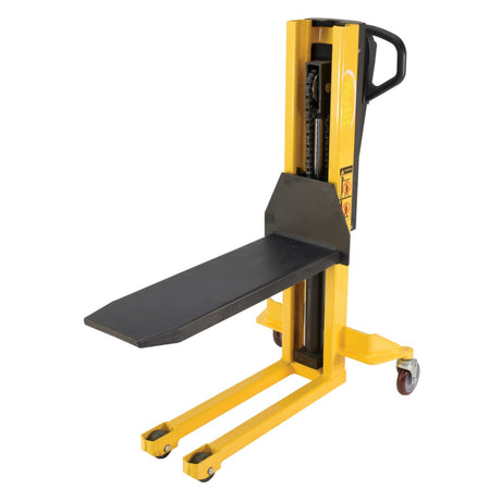 Vestil VHPS-NM Single Fork Skid Positioner Lifter — Manual Hand Pump Light-Duty Lifter with Open Three-Side Access