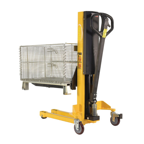 Vestil VHPS-NM Single Fork Skid Positioner Lifter — Manual Hand Pump Light-Duty Lifter with Open Three-Side Access