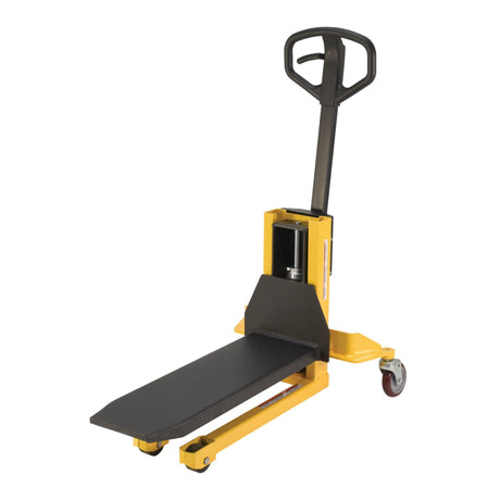 Vestil VHPS-NM Single Fork Skid Positioner Lifter — Manual Hand Pump Light-Duty Lifter with Open Three-Side Access
