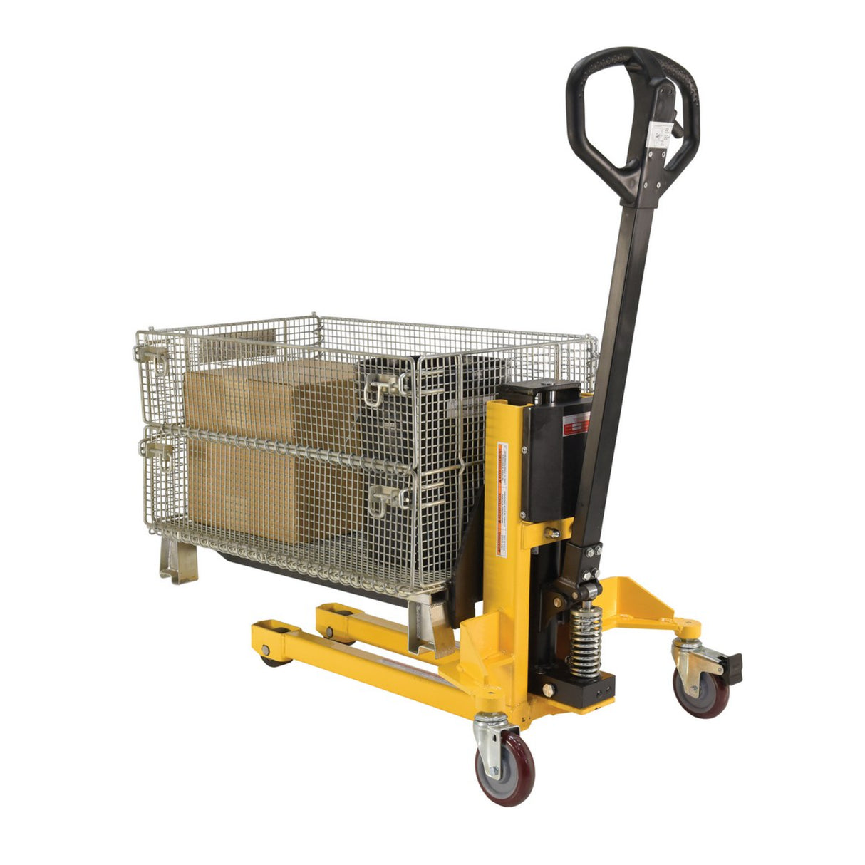 Vestil VHPS-NM Single Fork Skid Positioner Lifter — Manual Hand Pump Light-Duty Lifter with Open Three-Side Access
