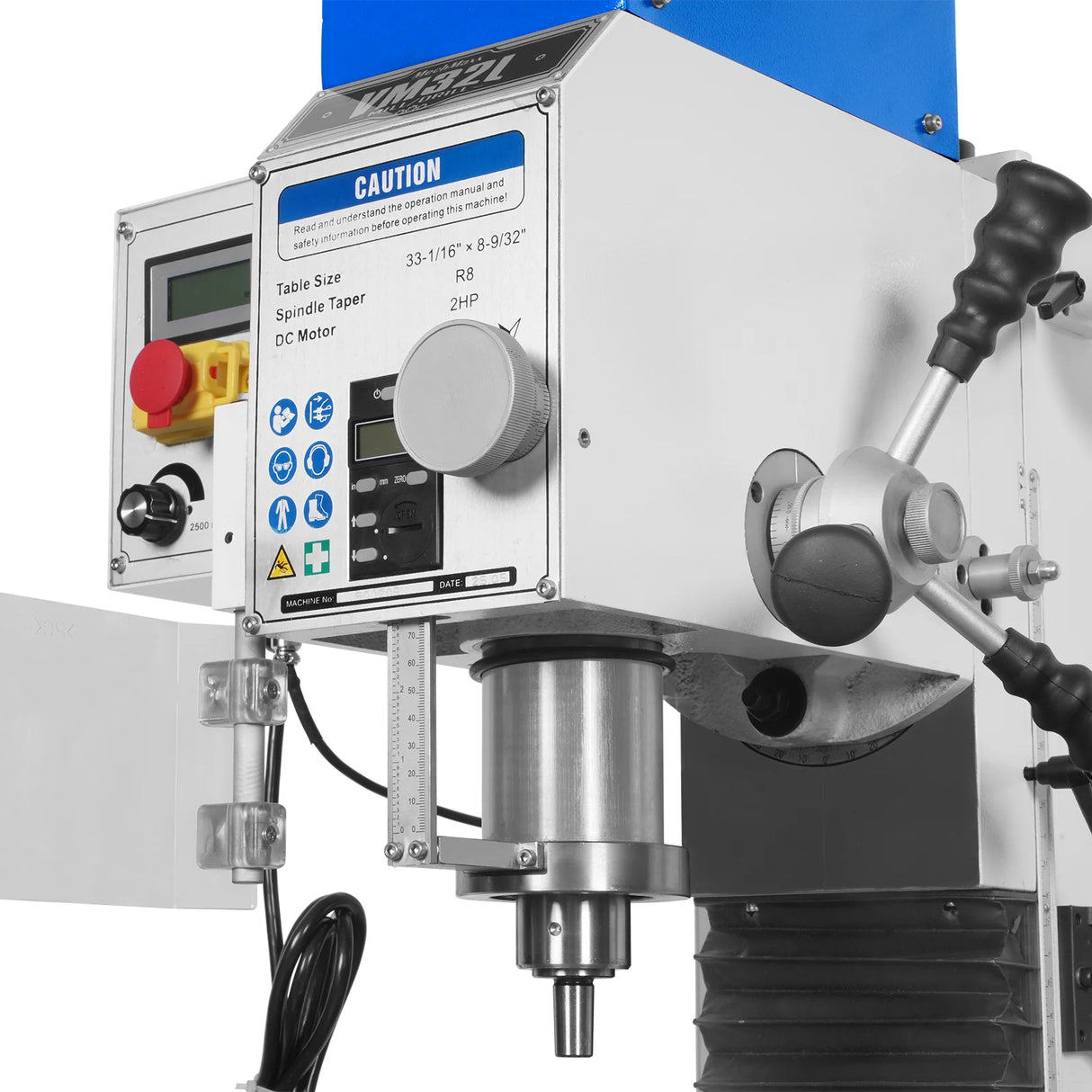 MechMaxx 8-1/4" x 33" Benchtop Mill Drill with DRO, 2HP Brushless