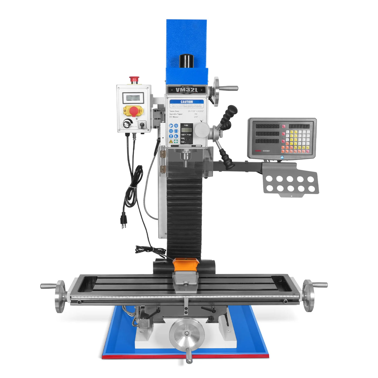 MechMaxx 8-1/4" x 33" Benchtop Mill Drill with DRO, 2HP Brushless