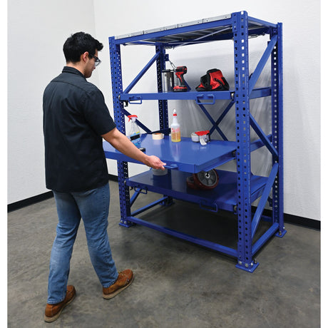 Vestil VRSOR Heavy Duty Roll-Out Shelving — Tool & Die Storage Rack