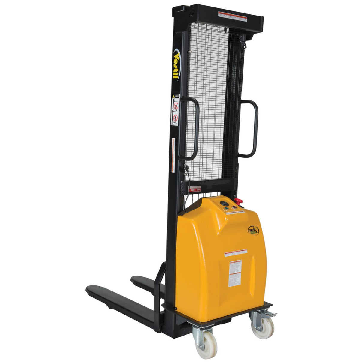 Vestil VWS-770-DC Electric DC Winch Stacker | 770 lb Capacity, 12V Battery-Powered Lift, Adjustable or Fixed Forks