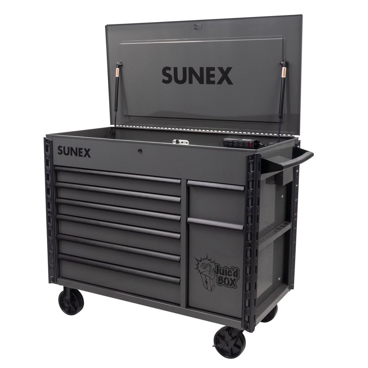 SUNEX Juic'd BOX 50" 7-Drawer Powered Tool Cart, 700 lb Capacity