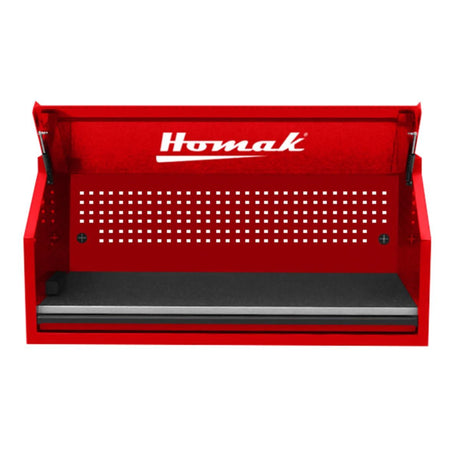 Homak 54" RS Pro Top Hutch — 1 Drawer, Stainless Work Surface, 4 Outlets + 2 USB