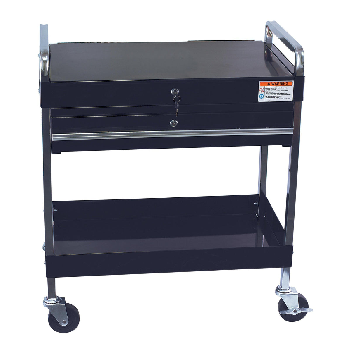 SUNEX Service Cart with Locking Top and Locking Drawer, 350 lb Capacity