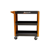 Homak 30" 3-Tier Service Cart with Toolboard Sides — 19-Gauge Steel, 400+ lb Capacity