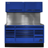 Homak 72" CTS Centralized Tool Storage Set — 16-Drawer Roller Cabinet, Canopy & Solid Backsplash