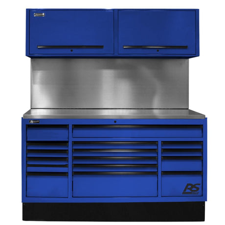 Homak 72" CTS Centralized Tool Storage Set — 16-Drawer Roller Cabinet, Canopy & Solid Backsplash
