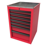 Homak RS Pro 22" 7-Drawer Side Cabinet — 24" Depth, Stainless Top, 100 lb Slides